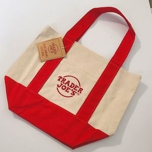 Traders Joe's Mini Canvas Tote Bag- Red
